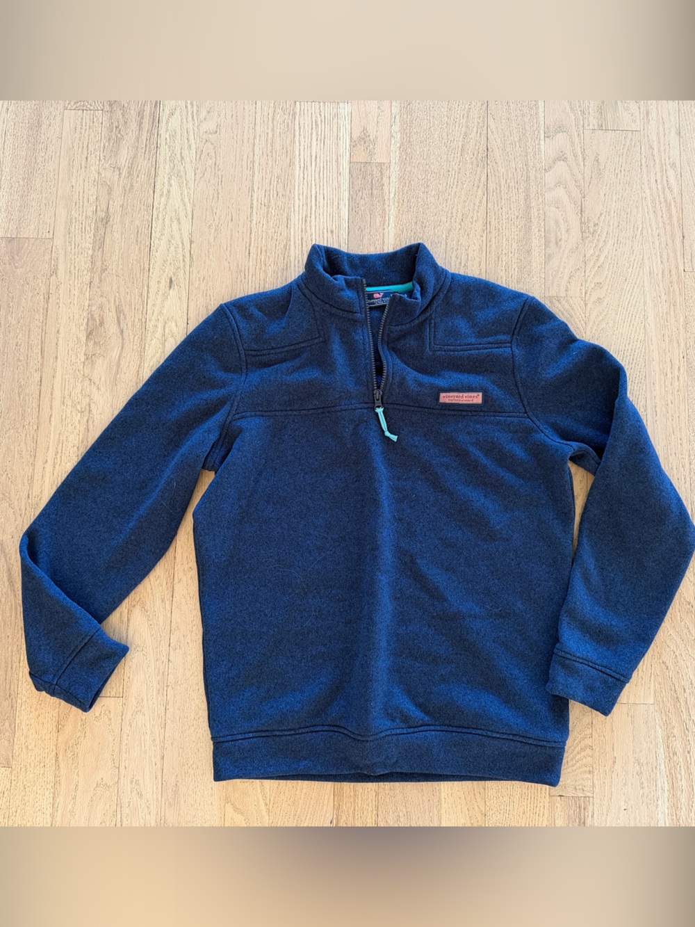 Vineyard Vines Men's Navy Half-Zip Pullover with Teal Accents